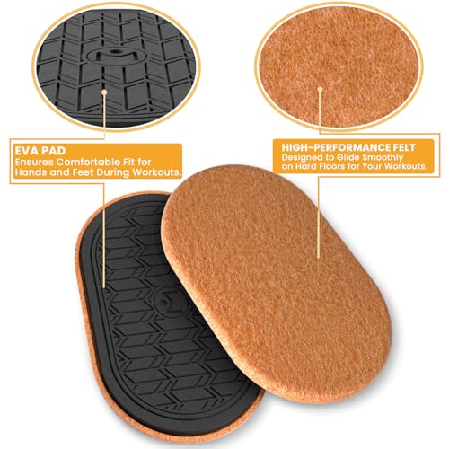 Core Sliders for Home Gym Fitness - 2PCS Oval Sliding Discs