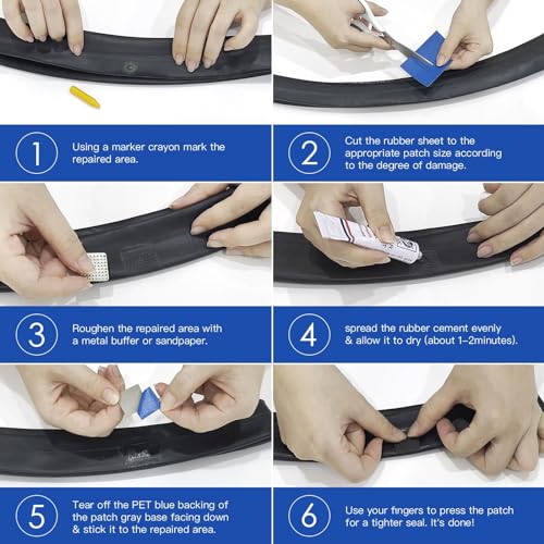 30 Pcs Pre-Cut Black Rubber Repair Patches - 25x25mm for Bikes