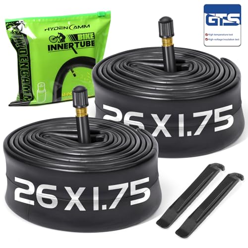 Bicycle Inner Tube 26" x 1.75-2.125 - 2 Pack with Tire Levers