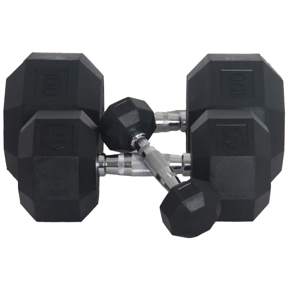 Fitness First Rubber Hex Dumbbell Pairs, 10 lbs
