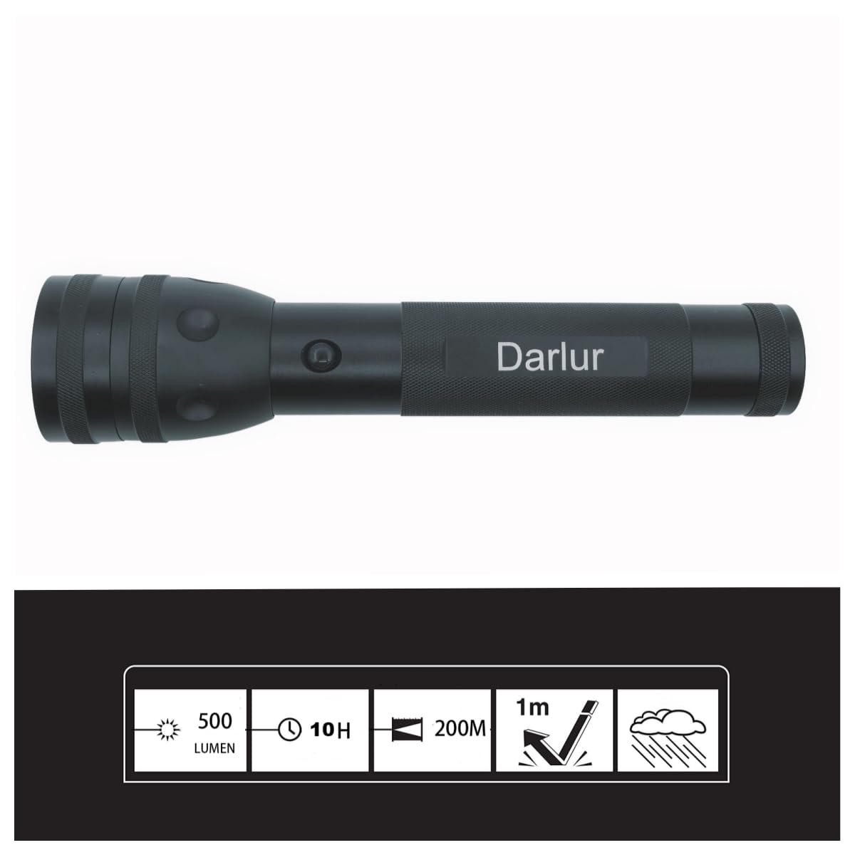 Darlur Heavy Duty 2 D Cell Battery LED Big Flashlights, 3 Light Modes High Low Strobe， High Lumens, Ourdoor，Aluminum，Emergency, Power Outage Supplies