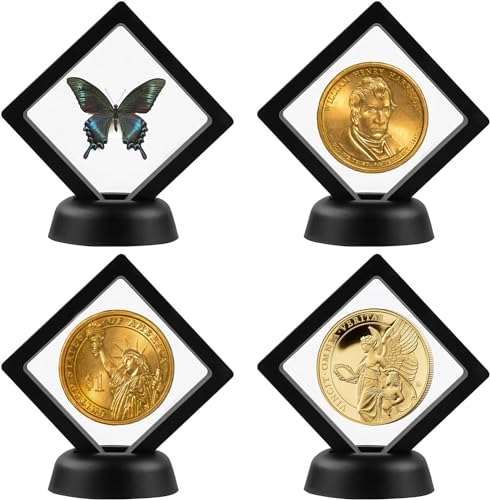 3D Floating Display Case - Challenge Coin & Jewelry Holder (4 PCS)