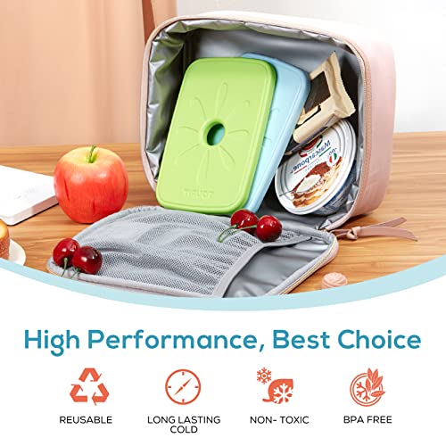 TOURIT Rainbow Small Reusable Ice Packs for Lunch Bags & Cooler Backpacks