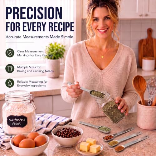 AIKEXIN 20-Piece Stainless Steel Measuring Cups & Spoons Set for Baking & Cooking