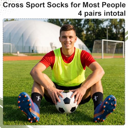 Christian Cross Socks with Bible Verse - Black, 4 Pairs