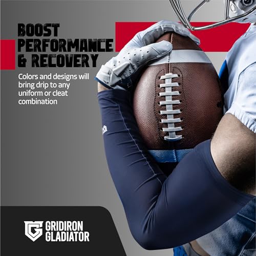 Football Compression Arm Sleeve - Lightweight UPF 50+ - Navy