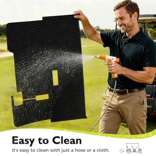 Tecoom Golf Cart Floor Mats - Custom Fit for Yamaha G22 (2009-2013) Black / EZGO TXT Compatible