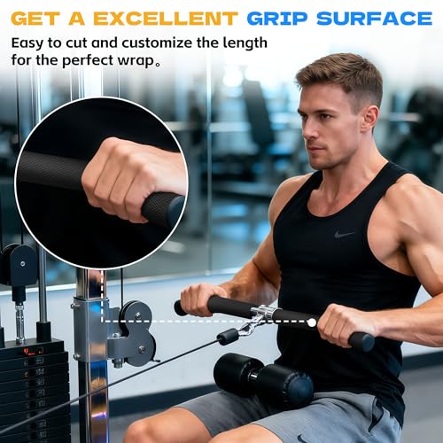 Rubber Grip Tape, Ultra-Thin Strong Adhesive Non-Slip Tape, Anti-Slip Grip Tape for Handles, Waterproof Heat Resistant Cushion Grip, Comfortable in Hands (Black,1 in x 22 Ft)