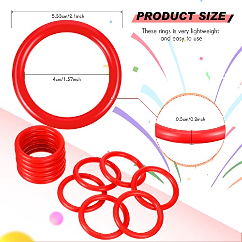 12 Pcs Plastic Bottle Ring Toss Game Set - 2 Inch Carnival Party Props