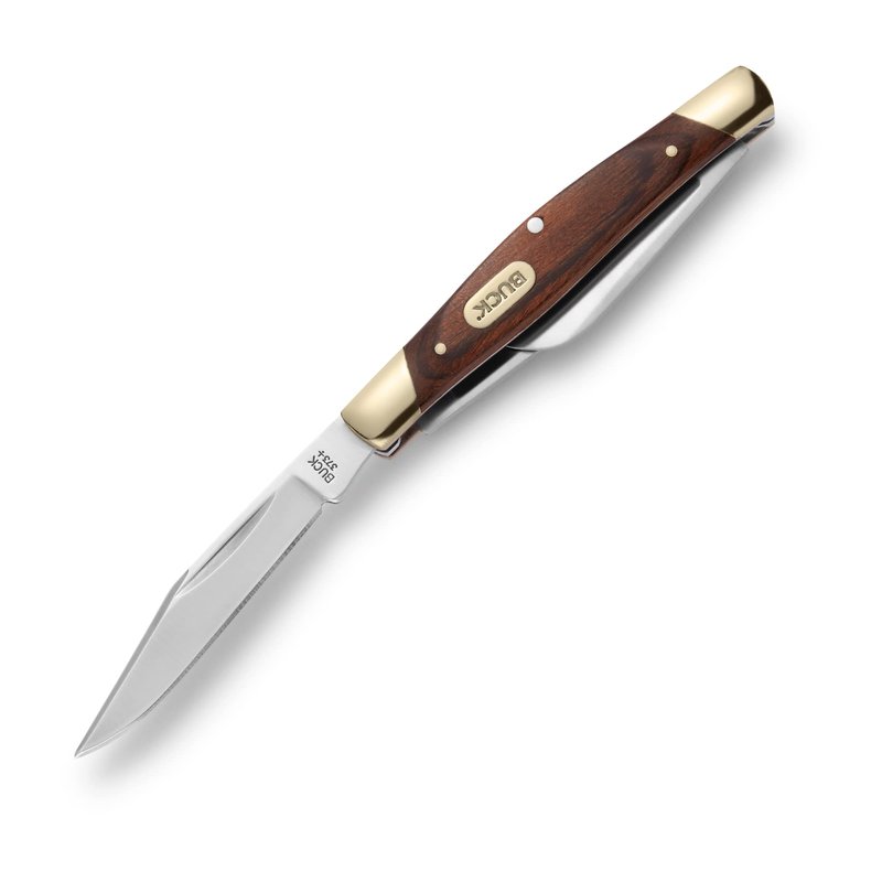 Buck Knives 373 Trio 3-Blade Folding Pocket Knife, Burlwood Inlay Handle with Nickel Silver Bolsters, 420J2 Steel Clip, Spey, and Sheepsfoot Blades, EDC Multi-Blade Pocket Knife, 1.9 oz