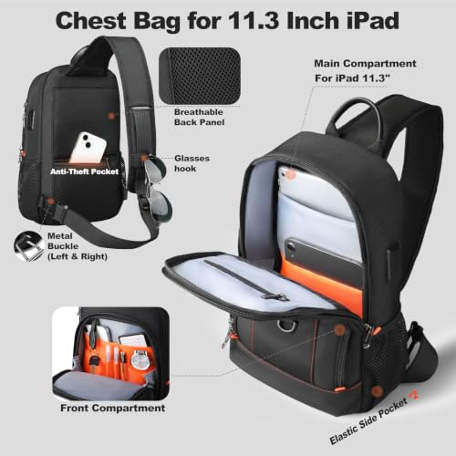 HEROIC KNIGHT Crossbody Sling Bag for Men & Women - Fits 11.3" iPad, Water-Resistant, Lightweight Daypack