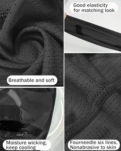 Simapu Breathable Mesh Skull Cap for Motorcycle & Cycling - Black & Navy Blue, Comfortable Helmet Liner