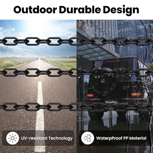 Black Plastic Chain, 100Ft Plastic Chain Links Safety Chains Barrier