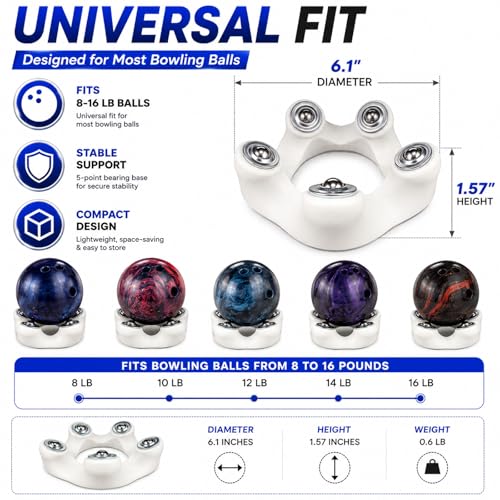 Bowling Ball Spinner & Rotating Cup Holder - Heavy-Duty Stand for Cleaning & Polishing
