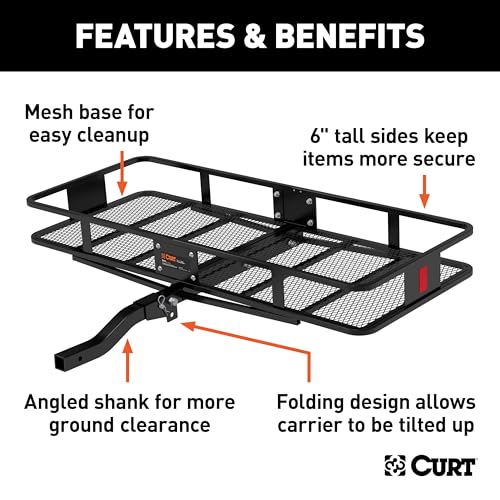 Folding Hitch Cargo Carrier - 60" x 24", 500 lb Capacity