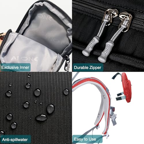 Black Backpack Strap Phone Holder for Hiking, Travel & Camping - YYUIYFB