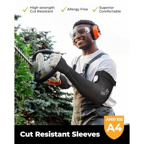 Ultra-Comfort Cut Resistant Sleeves for Thin Skin and Bruising, Cooling Protective Arm Sleeves for Gardening, Farming, Yard