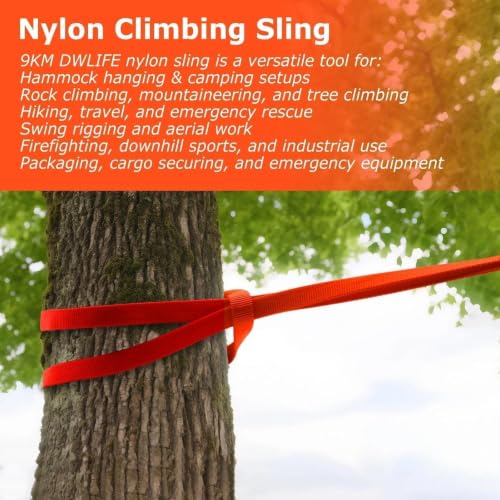 UIAA Certified Climbing Sling - 16mm Nylon Webbing, 60cm - Orange