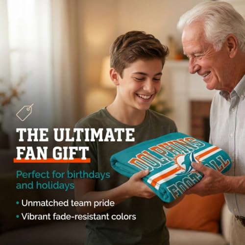 Miami Dolphins NFL Micro Raschel Plush Throw Blanket - 45x60
