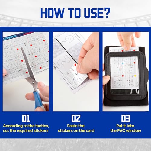 Youth Football Wristbands with Playbook Stickers & Cards - Waterproof Tactical Gear