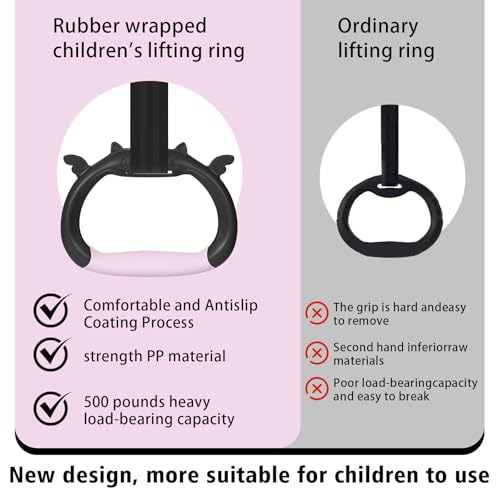 Adjustable Gymnastics Rings for Children - Pink Strength Training