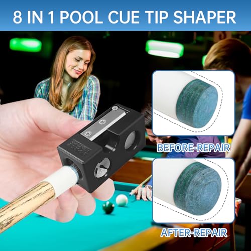 6-in-1 Pool Cue Tip Shaper Tool for Billiards & Pool Cue Maintenance