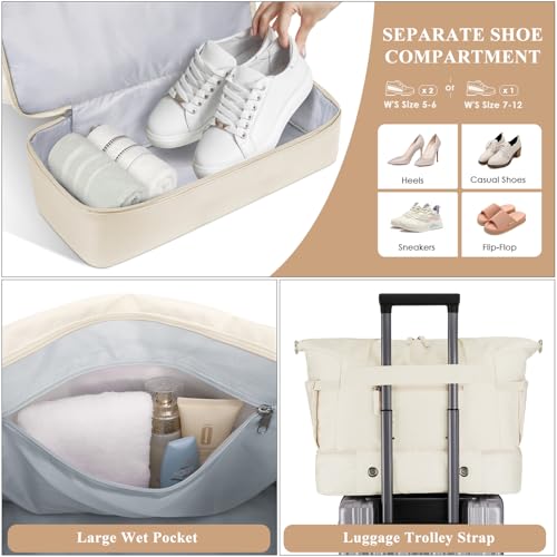 35L Gym Bag for Women with Shoe Compartment & Wet Pocket