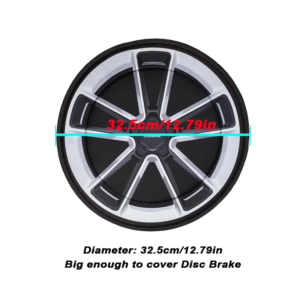 Thinvik Bike Disc Brake Cover, Washable Neoprene Protective Covers for Bicycle Disc Brakes 2 Set, Diameter: 32.5cm/12.79inch