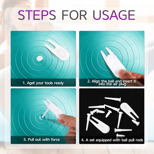 12-Piece Exercise Ball Plug Replacement Kit - Yoga & Fitness Ball Stoppers