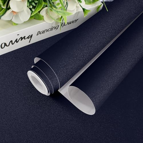 Wudnaye Blue Contact Paper Dark Blue Peel and Stick Wallpaper 15.7in¡¿118in Pure Blue Wallpaper Self Adhesive Contact Paper Waterproof Wallpapers Removable for Desk Wallcovering Furniture Countertop