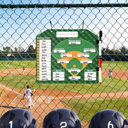 Magnetic Baseball Clipboard with 40 Sheets - Dry Erase Coaching Board