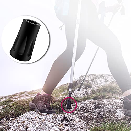 8-Piece Trekking Pole Tips - Durable Rubber Feet for Hiking