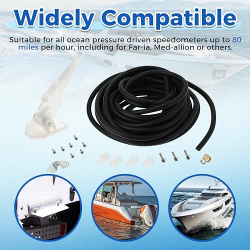 Universal Boat Speedometer Pitot Kit with 20FT PVC Tubing