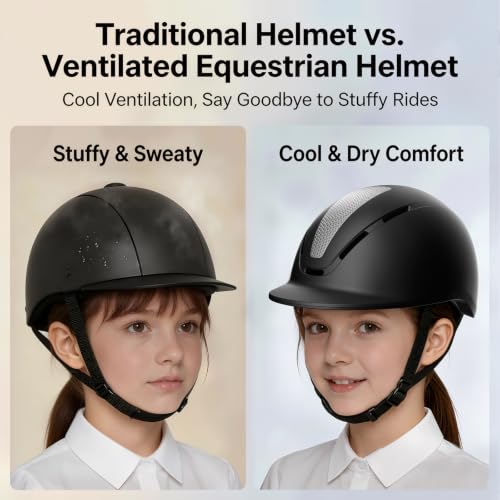 Kids Equestrian Helmet Ventilated Adjustable 53-58cm Safety Certified