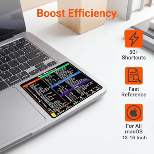 Shortcuts Sticker for MacBook Pro & Air - Rainbow, 2-Pack