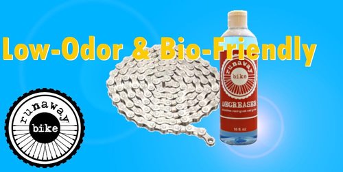 Runaway Bike DEGREASER. A Low-odor, Bio-friendly Degreaser, formulated for use in Bike Chain Cleaners and Scrubbing Tools