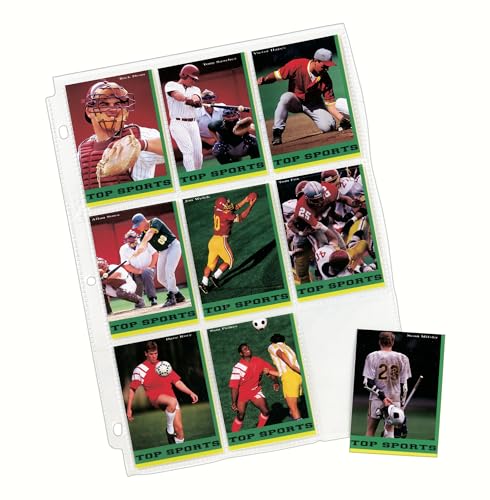 Trading Card Pages - 9 Pocket for 3 Ring Binder, Pack of 10, One Size