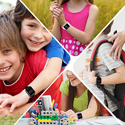 Kids Fitness Tracker Watch - Silicone Bands - A-BD-White
