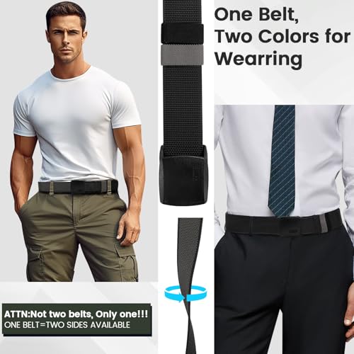 Reversible Nylon Web Belt - YKK Buckle, Metal-Free, 59 Inch