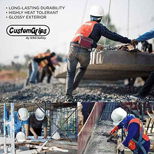 CustomGrips By SISO Safety ANSI Z89.1 Customizable Polished 6 Point Suspension Safety Hard Hat for Heat Protection, Construction Helmet, Front and Side Impact Protected, Fully Adjustable