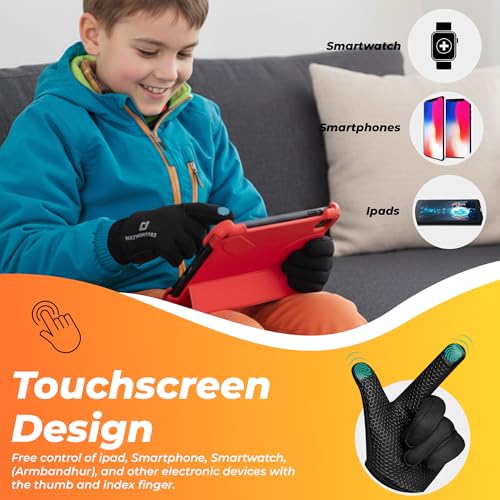 Kids Thermal Cycling Gloves - Flexible Grip & Touchscreen - XS (4-6 Years)