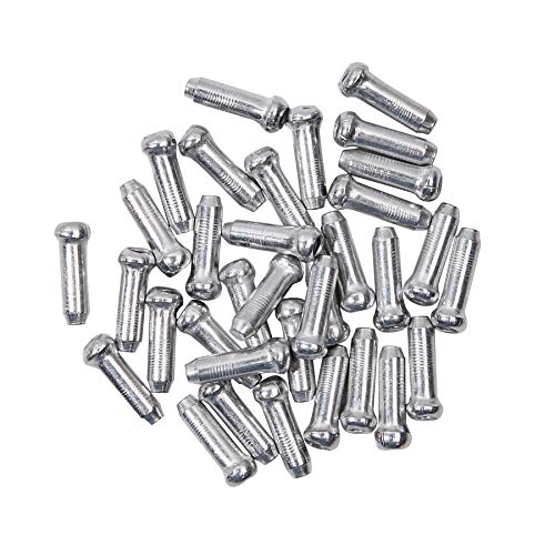 Bicycle Cable End Caps - Aluminum Alloy Brake Crimps, 20PCS - Silver