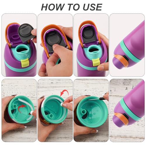 Replacement Silicone Stopper and Seal Ring Set for Water Bottles - Black