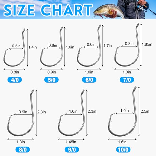 Circle Fishing Hooks - 150pcs 8# Octopus Hooks for Catfish & Bass