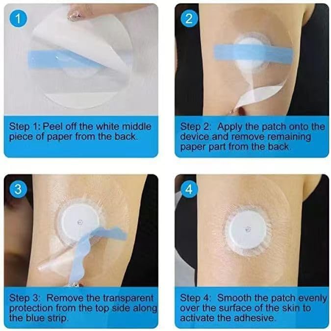 20 Pack Adhesive Sensor Patches - Waterproof & Hypoallergenic CGM Overpatch