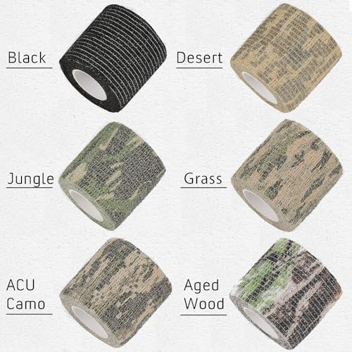 Sagafly Aged Wood Camo Self-Adhesive Camouflage Bandage Wrap - 12 Rolls, 2" x 5 Yards