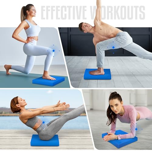 Exercise Balance Pad - Non-Slip Foam Kneeling Pad, Blue - Large (15.5" x 13" x 2")