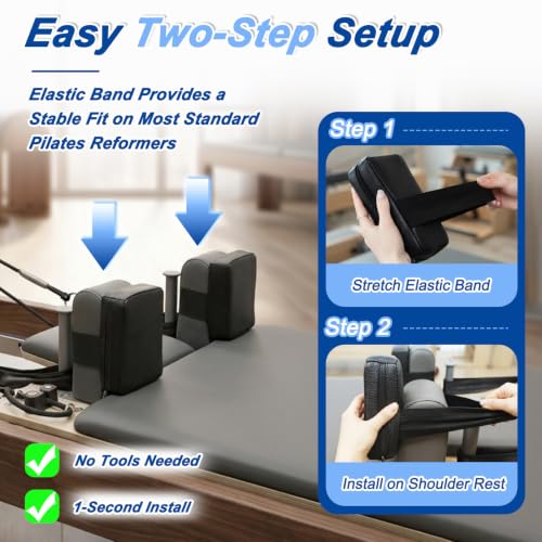 Pilates Reformer Shoulder Pads - Waterproof Faux Leather Covers