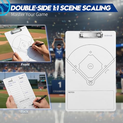 Baseball Clipboard for Coaches - Double-Sided Dry Erase Board