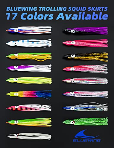 Saltwater Trolling Squid Skirts Lures - 2, 3, 5, 8, 12 Inch